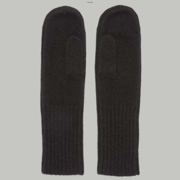 NWT EVERLANE Women The Cashmere Mittens Gloves Black - Picture 4 of 8